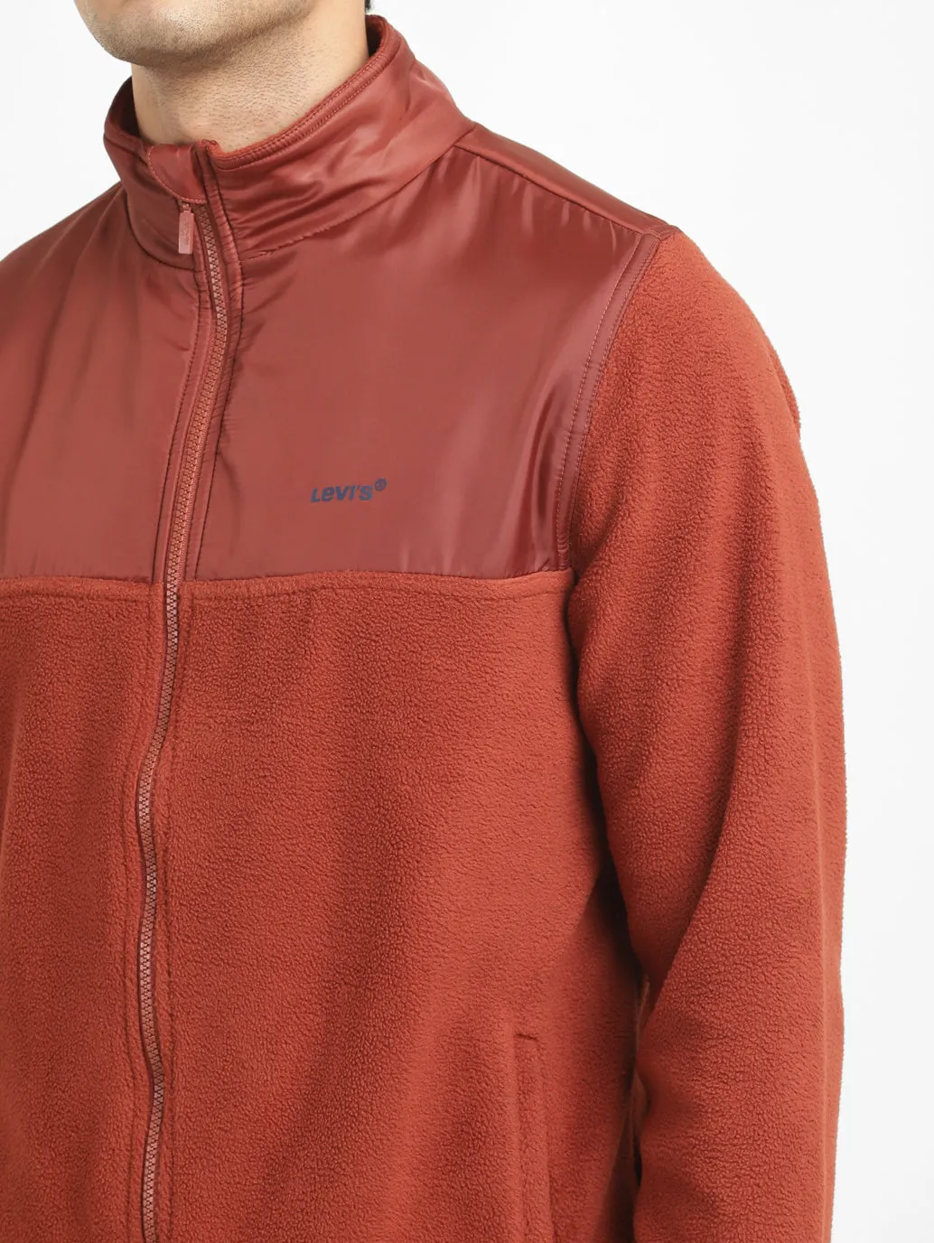 Men's Rust Orange High Neck Tailored Jacket