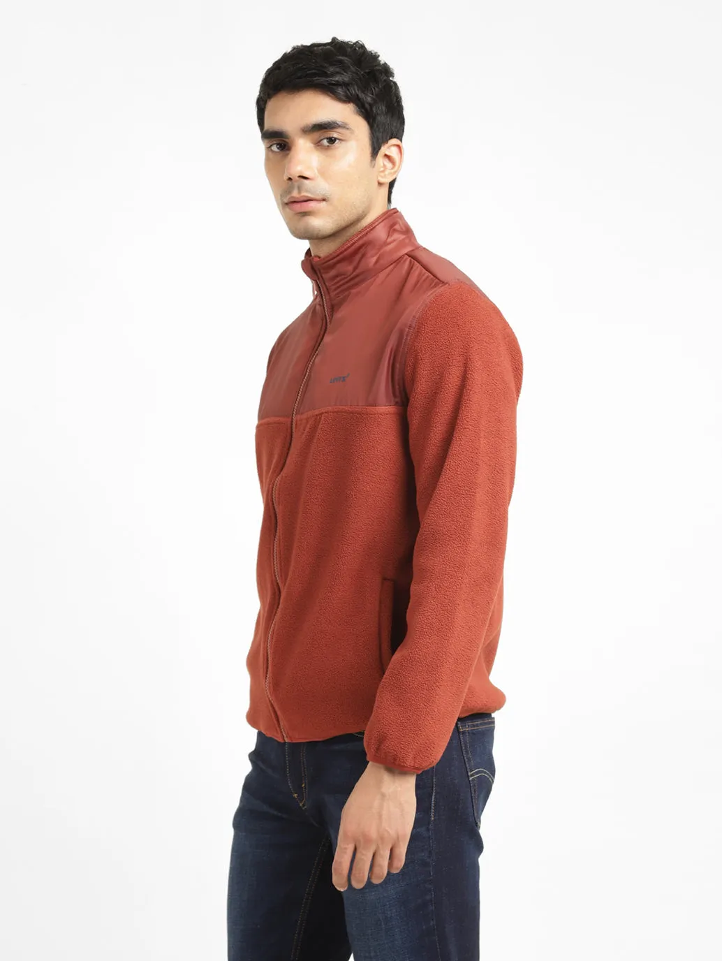Men's Rust Orange High Neck Tailored Jacket