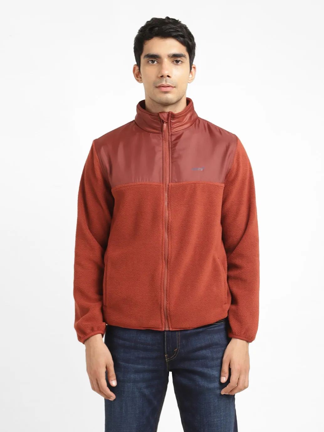Men's Rust Orange High Neck Tailored Jacket