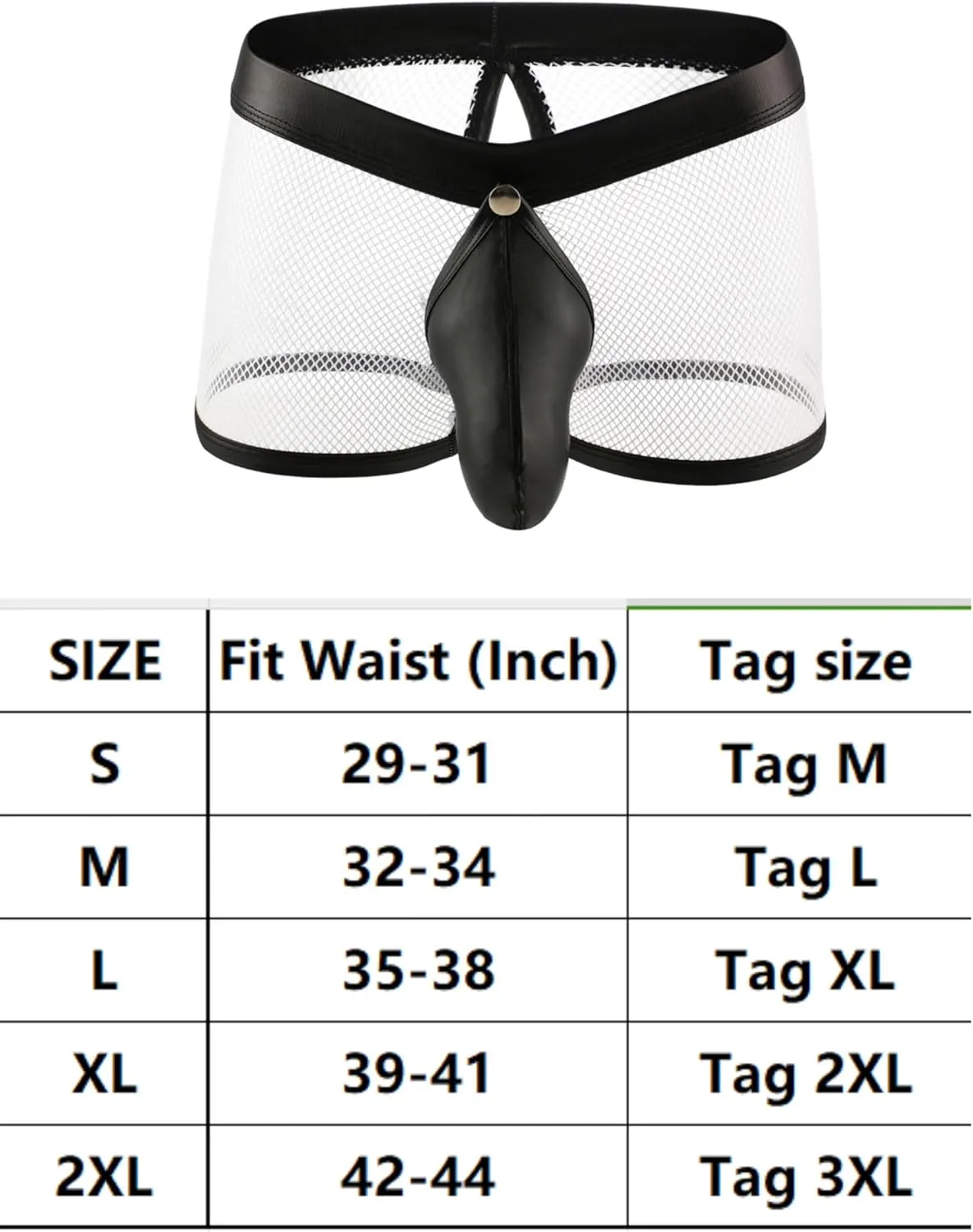 Men's See Through Sexy Mesh With Faux Leather Loose Shorts Pants Erotic Clubwear Breathable Boxer Briefs Trunks