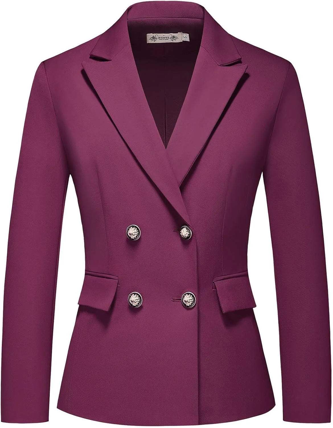 MODFUL Women's 2 Piece Business Suit Double Breasted Blazer and Pants Work Suit Set
