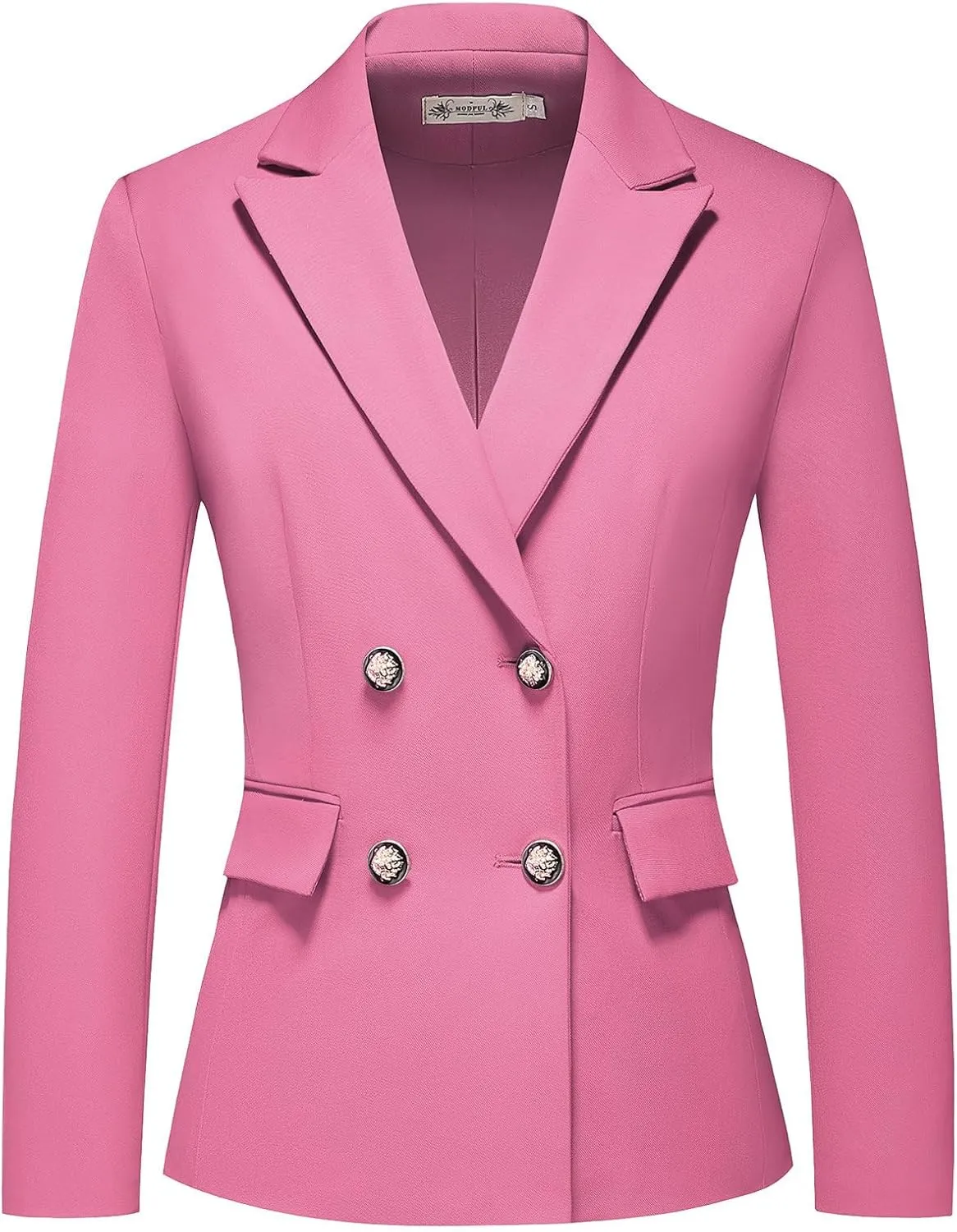 MODFUL Women's 2 Piece Business Suit Double Breasted Blazer and Pants Work Suit Set