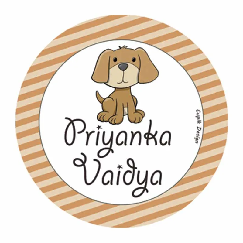 Personalised Puppy Love Waterproof Stickers (Round)