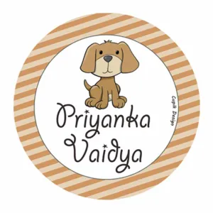Personalised Puppy Love Waterproof Stickers (Round)