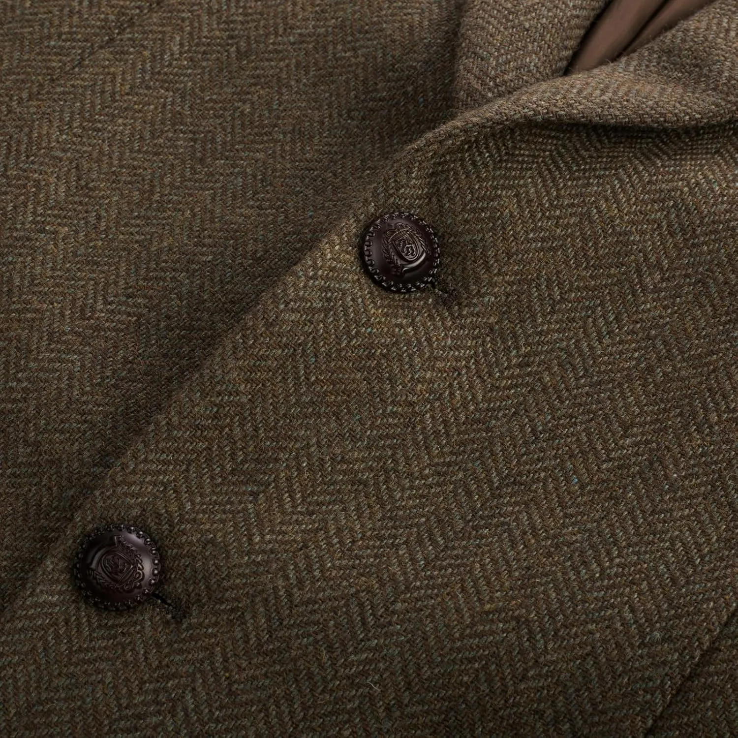 PJ PAUL JONES Mens Blazer Vintage Herringbone Tweed Blazer Two Button Wool Blend Sport Coat with Pocket Square