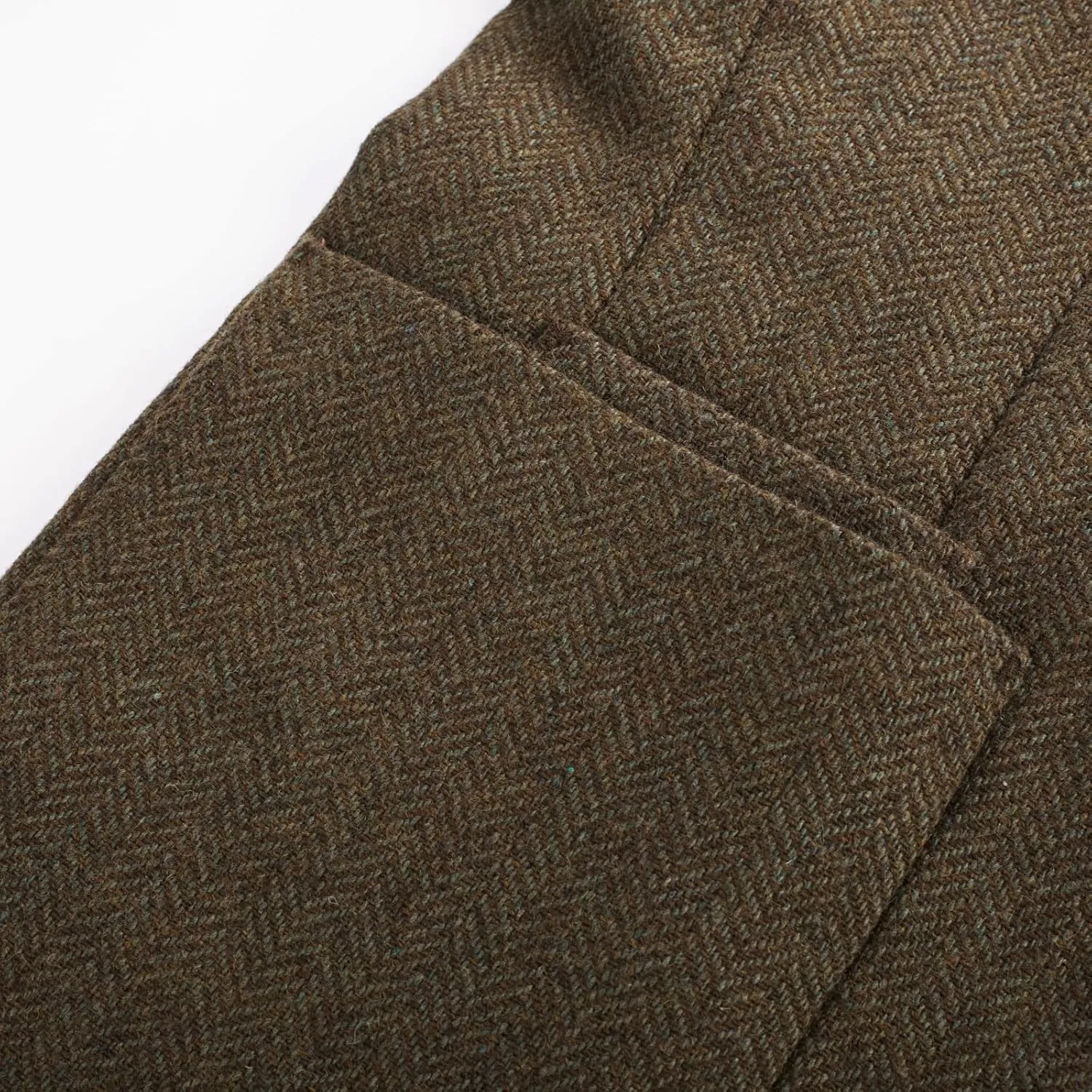 PJ PAUL JONES Mens Blazer Vintage Herringbone Tweed Blazer Two Button Wool Blend Sport Coat with Pocket Square