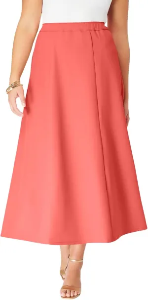 Roaman's Women's Plus Size Bend Over A Line Skirt