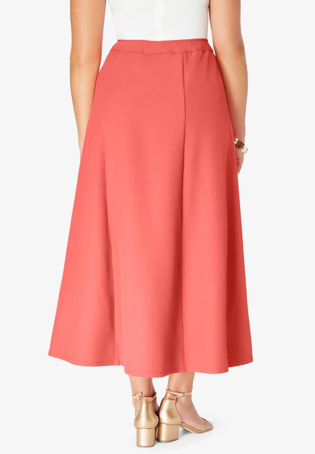 Roaman's Women's Plus Size Bend Over A Line Skirt