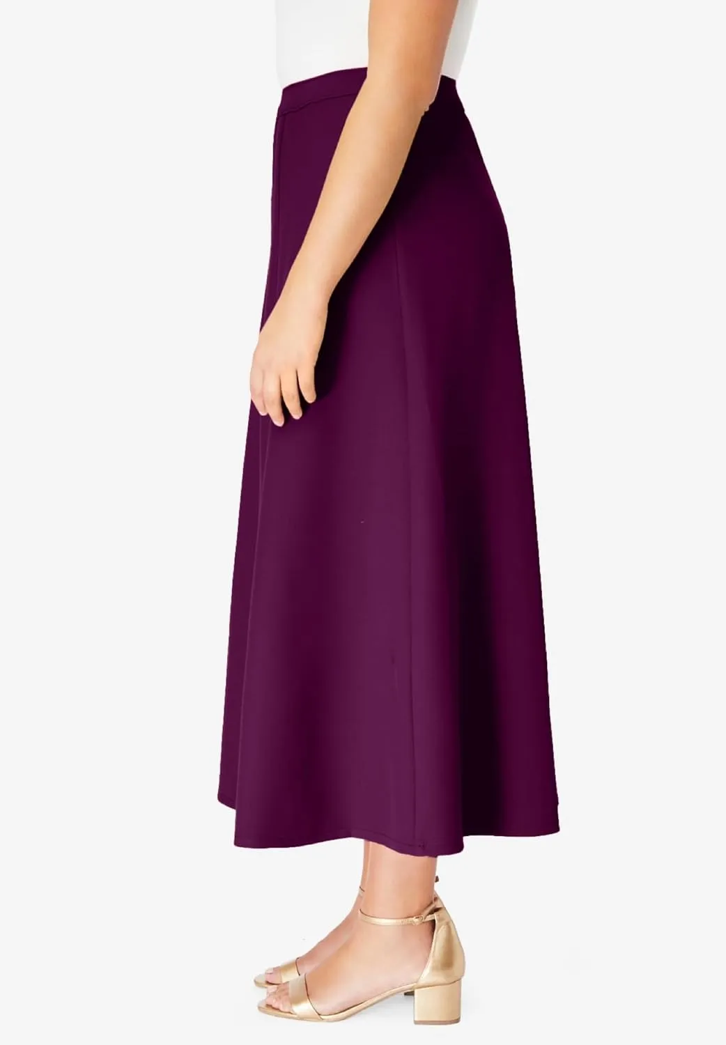 Roaman's Women's Plus Size Bend Over A Line Skirt