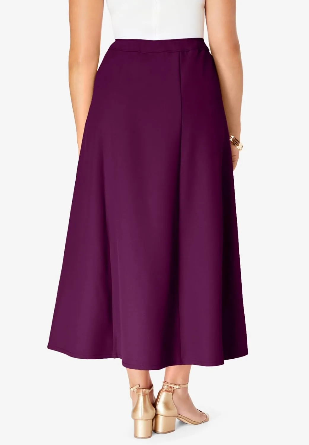 Roaman's Women's Plus Size Bend Over A Line Skirt