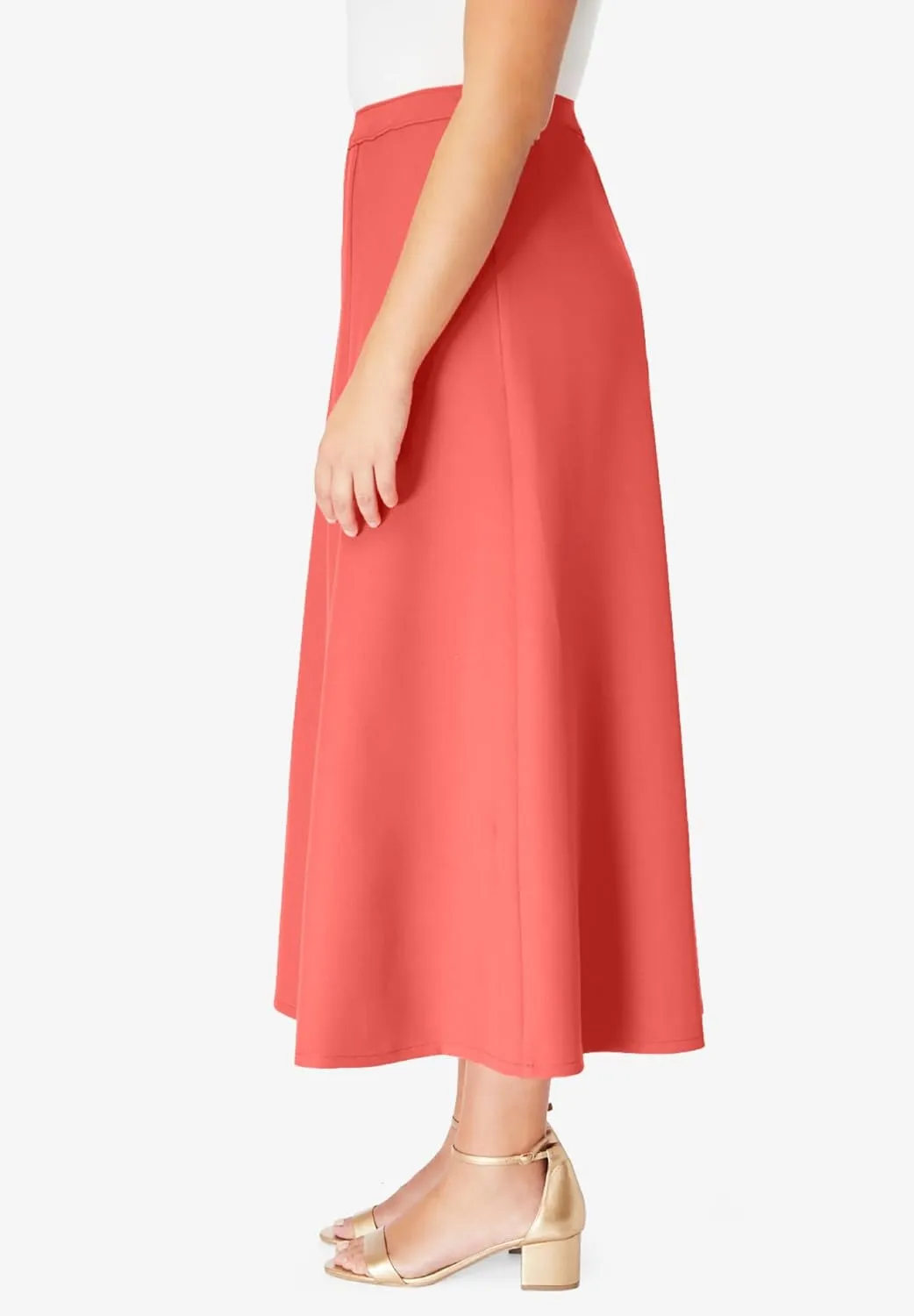 Roaman's Women's Plus Size Bend Over A Line Skirt