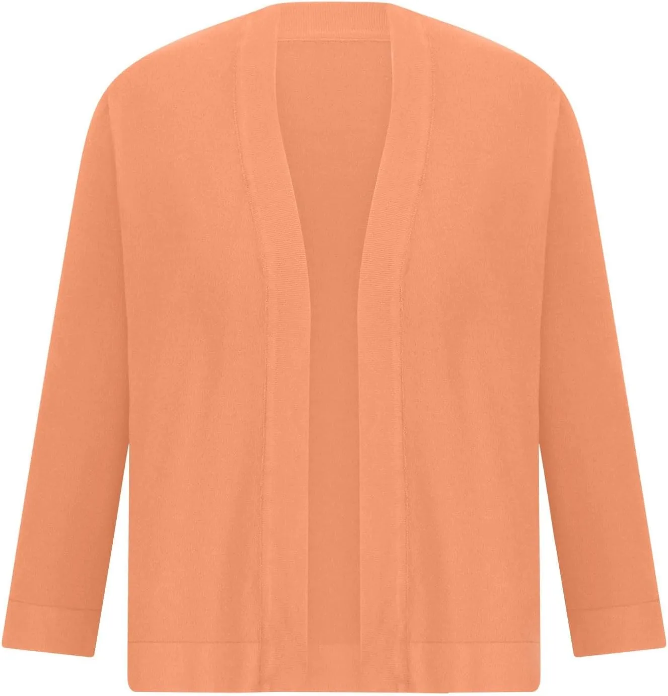 Shrug Cardigan for Women 3/4 Sleeve Opoen Front Soft Slouchy Sweater Solid Cropped Outwear Coats Dressy Casual Tops