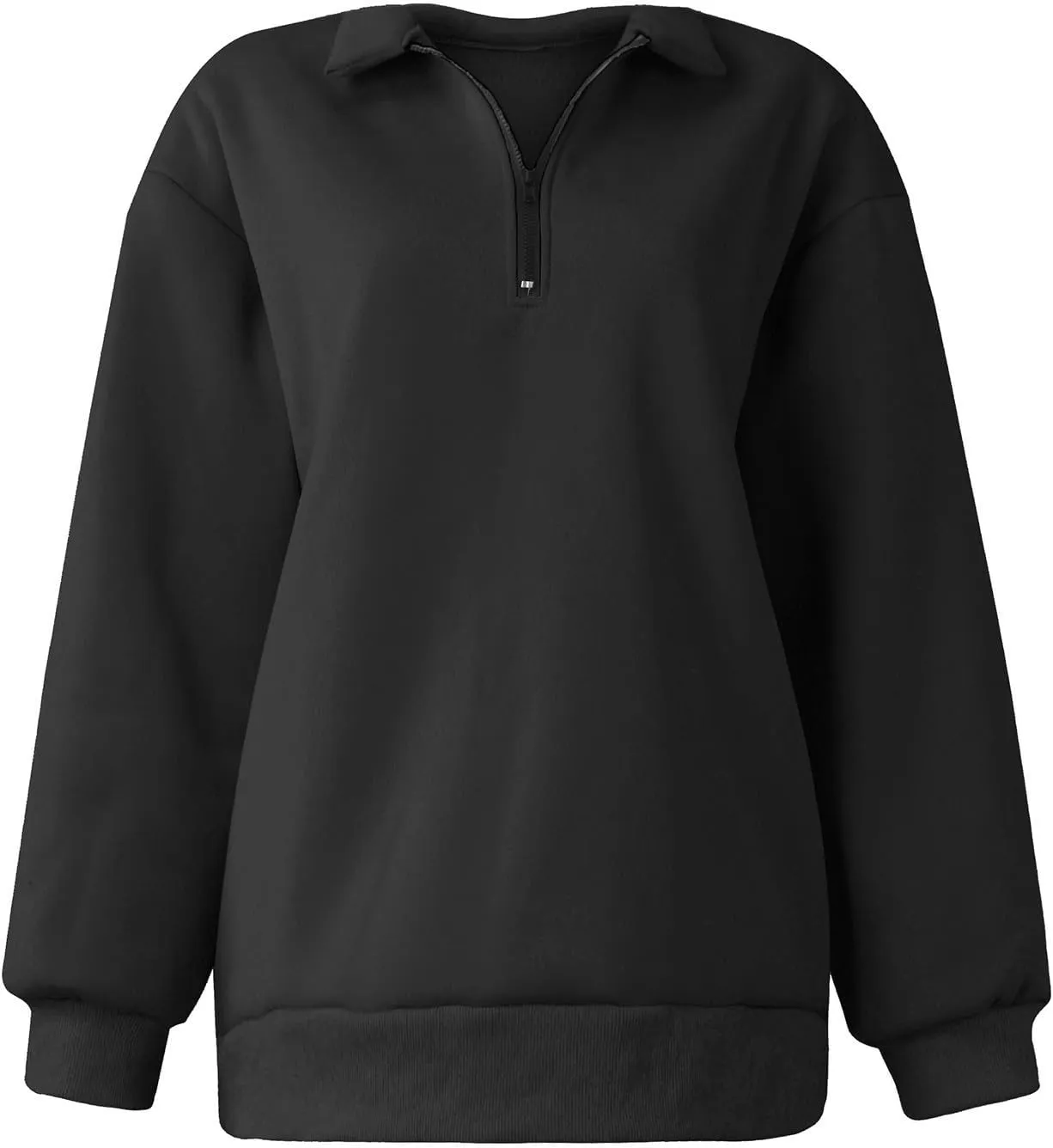 slqdgmryz Womens Quarter Zip Pullover Fleece Preppy Oversized Sweatshirt Drop Shoulder Half Zip Plain Cute Sweatshirts