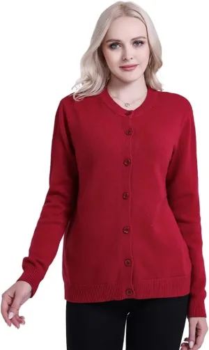 SMILING PINKER Womens Cardigan Sweater Button Down Thick and Soft Mother Grandmother Gift