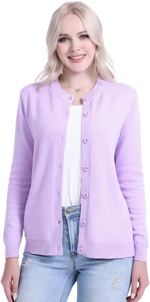 SMILING PINKER Womens Cardigan Sweater Button Down Thick and Soft Mother Grandmother Gift