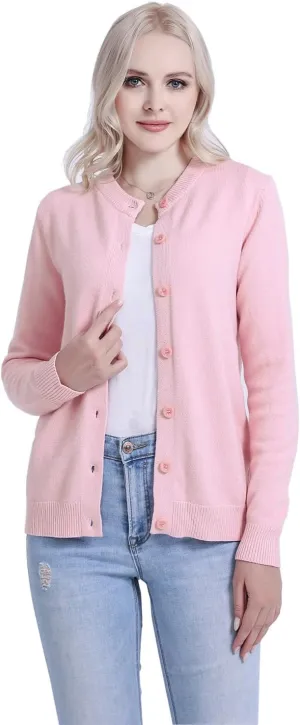 SMILING PINKER Womens Cardigan Sweater Button Down Thick and Soft Mother Grandmother Gift