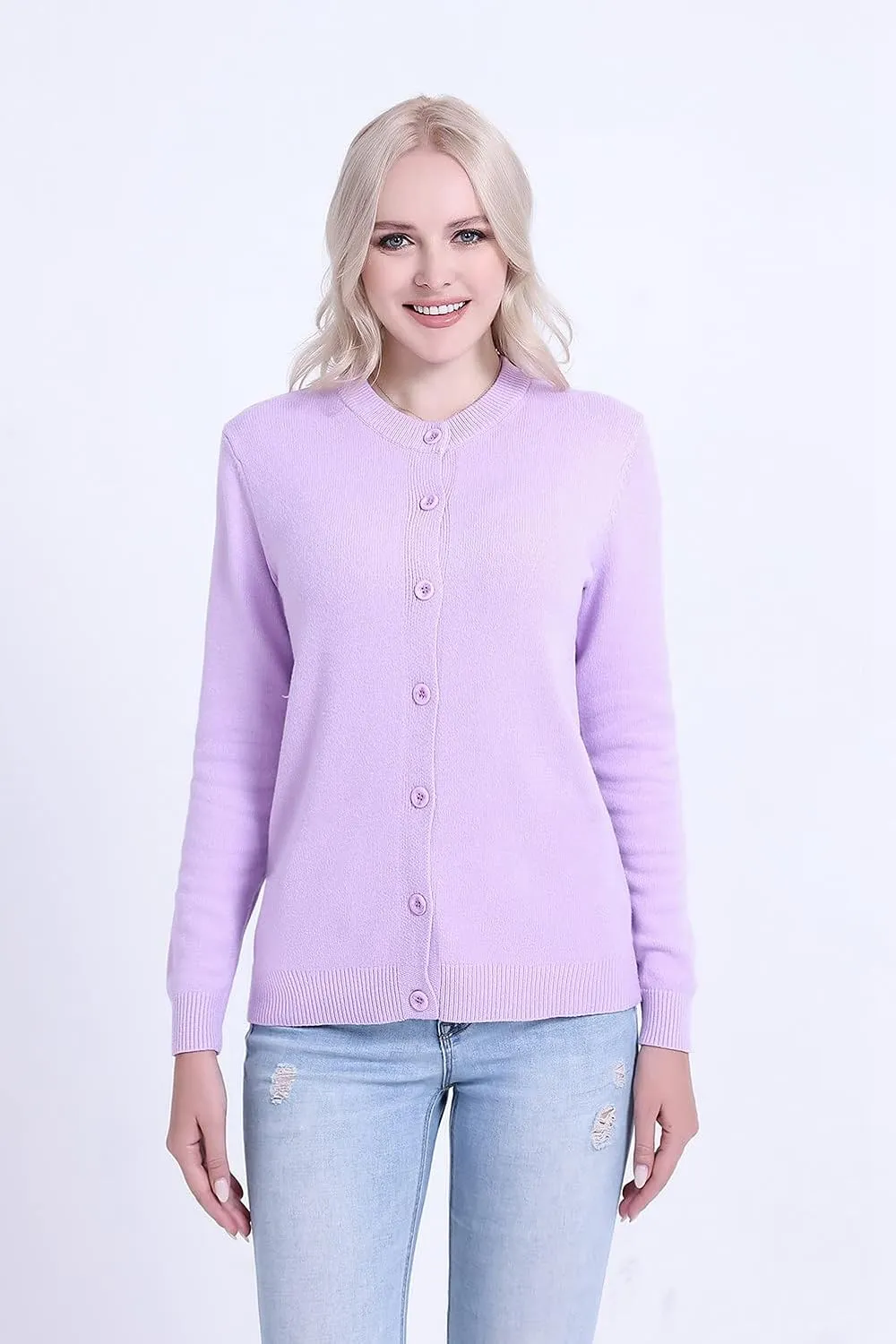 SMILING PINKER Womens Cardigan Sweater Button Down Thick and Soft Mother Grandmother Gift
