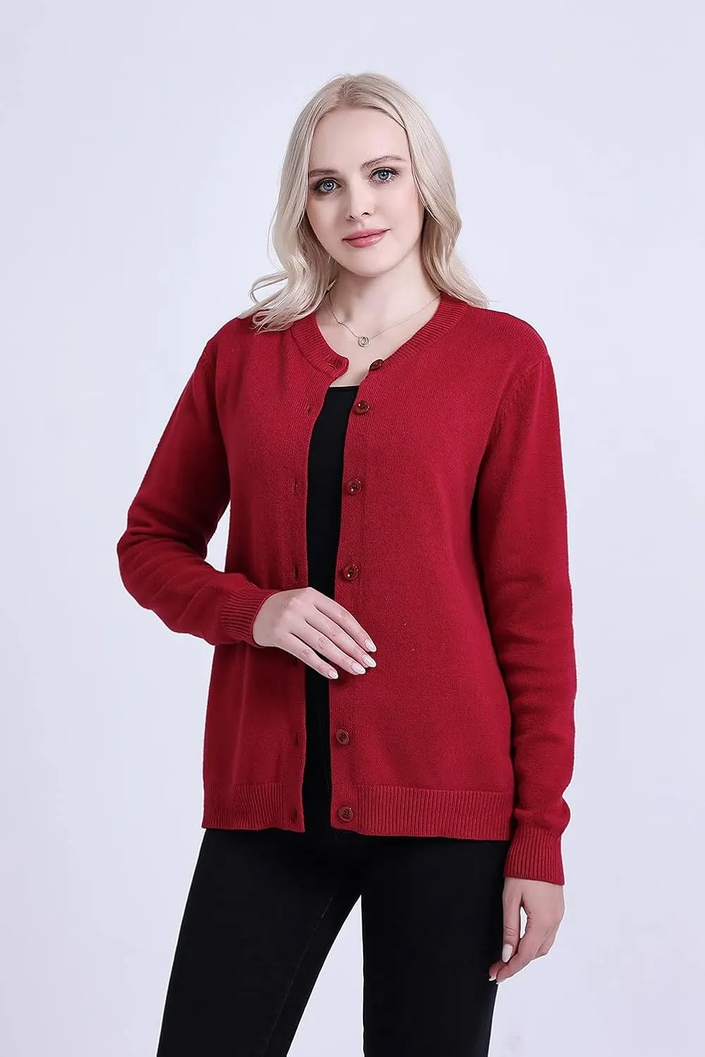 SMILING PINKER Womens Cardigan Sweater Button Down Thick and Soft Mother Grandmother Gift