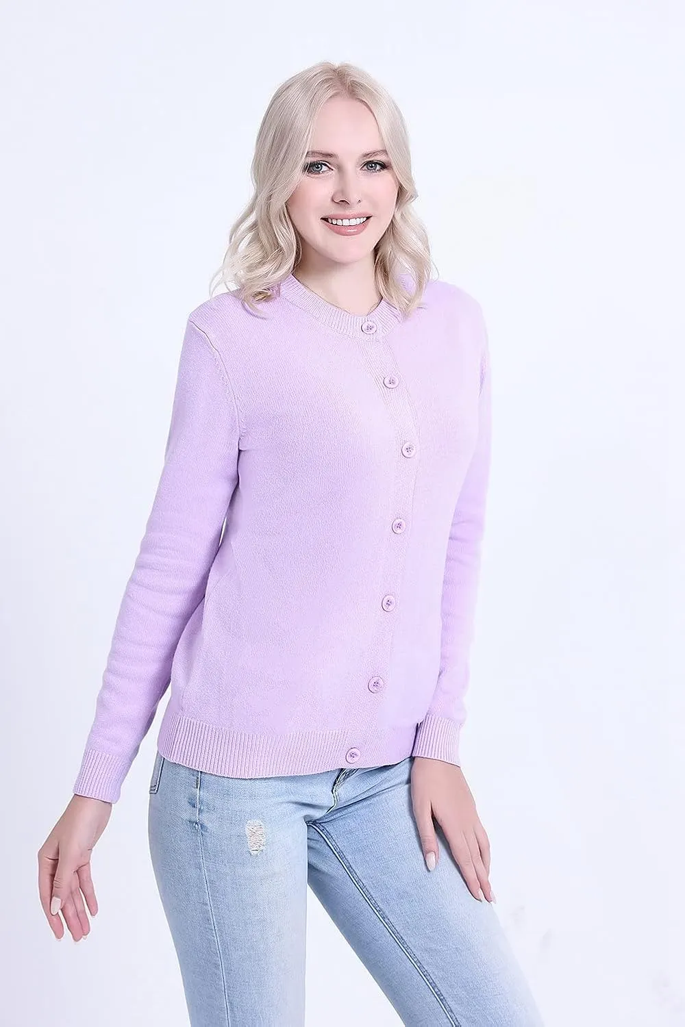 SMILING PINKER Womens Cardigan Sweater Button Down Thick and Soft Mother Grandmother Gift