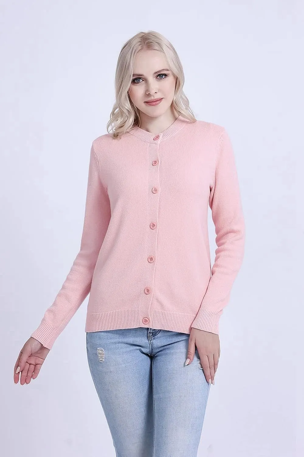 SMILING PINKER Womens Cardigan Sweater Button Down Thick and Soft Mother Grandmother Gift