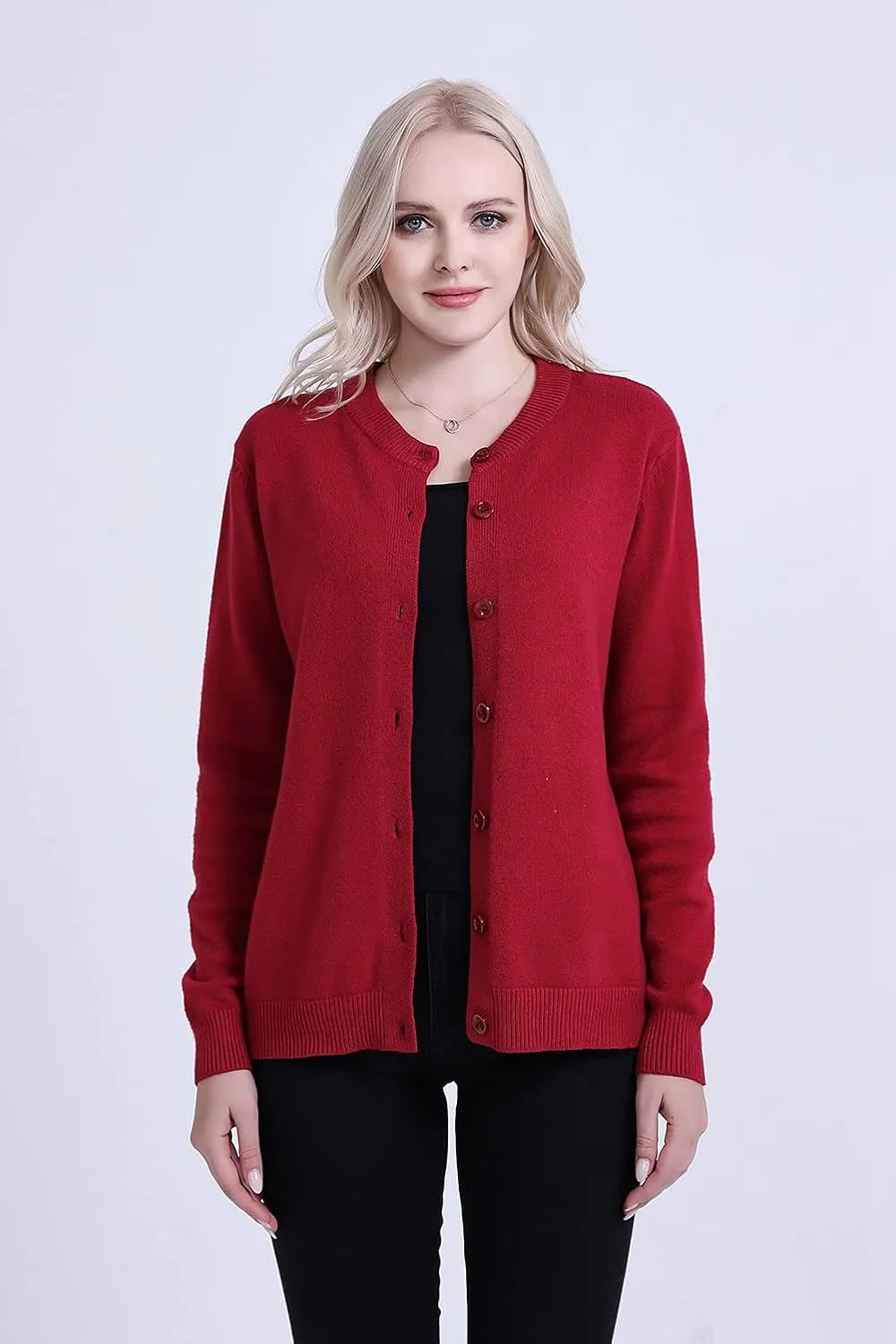 SMILING PINKER Womens Cardigan Sweater Button Down Thick and Soft Mother Grandmother Gift