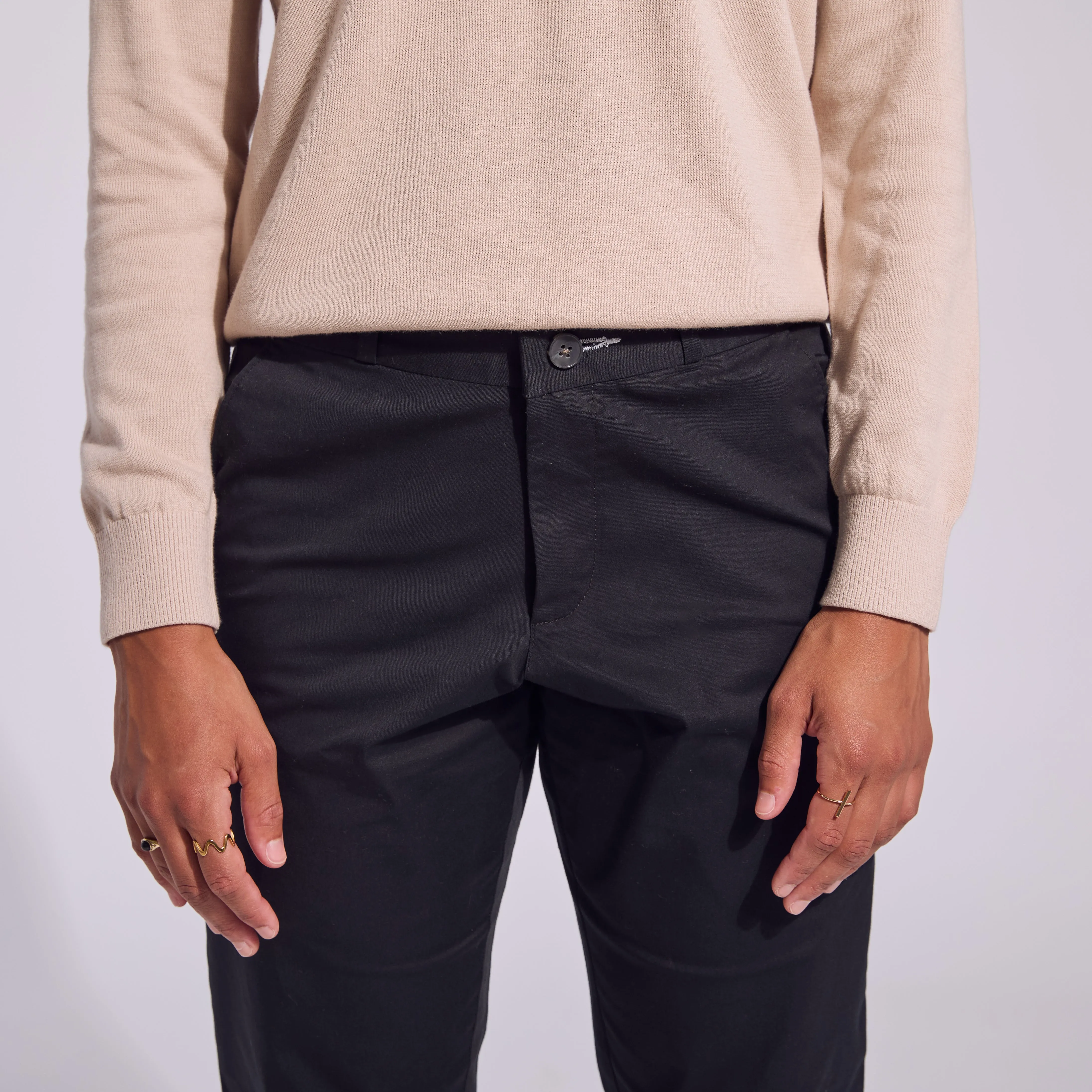 The Quinn Black Chinos 33" Inseam