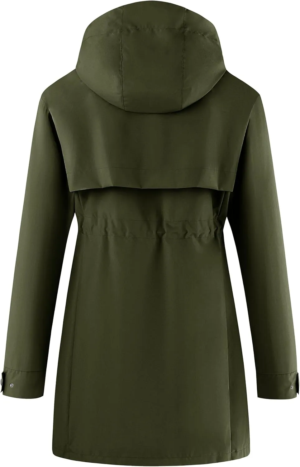 wantdo Women's Lightweight Rain Jackets Waterproof Long Raincoats with Hood Trench Coats Windbreaker