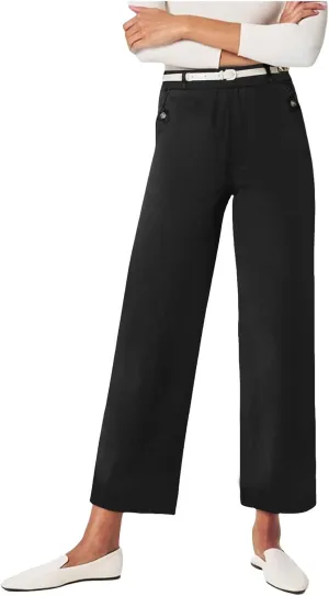 Womens Cotton Linen Summer Breathable Pant Trousers Low Waist Wide Leg Slim Fit Pants Vacation