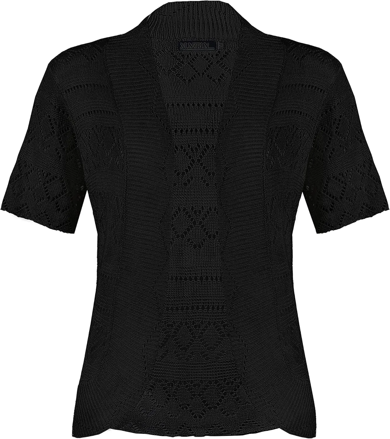 Women's Elegant Short Sleeve Shrug Lightweight Soft Hollow Out Knit Open Front Cardigan
