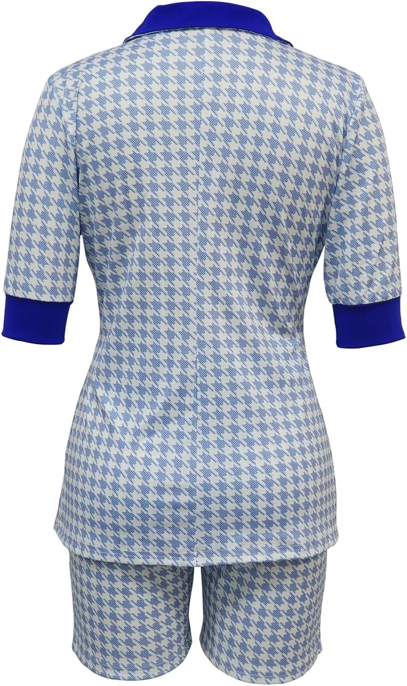 Womens Fashion 2 Piece Outfits Summer Business Casual Short Sleeve Blazer and Shorts Set