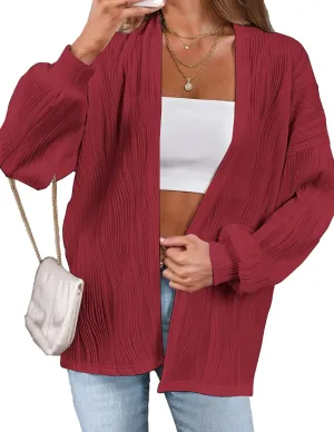 Women'S Open Front Cardigan Lightweight Long Sleeve Soft Drape Cardigan Casual Outwear Spring Summer Outfits Jackets