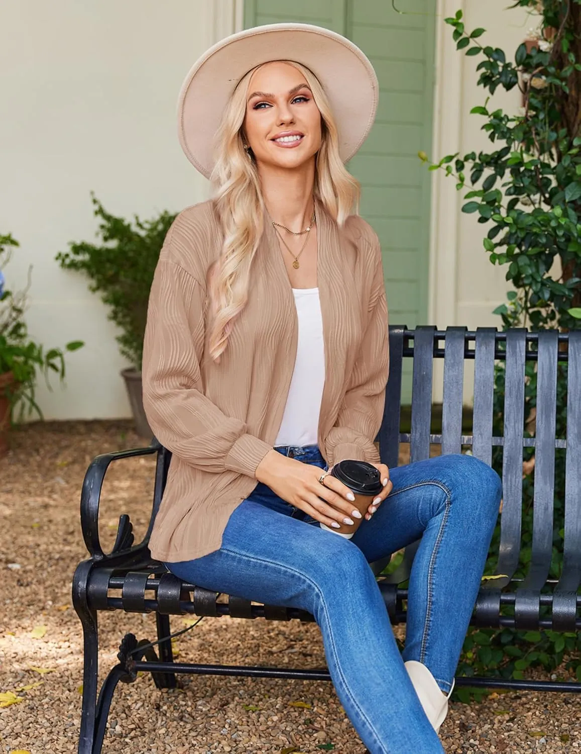Women'S Open Front Cardigan Lightweight Long Sleeve Soft Drape Cardigan Casual Outwear Spring Summer Outfits Jackets
