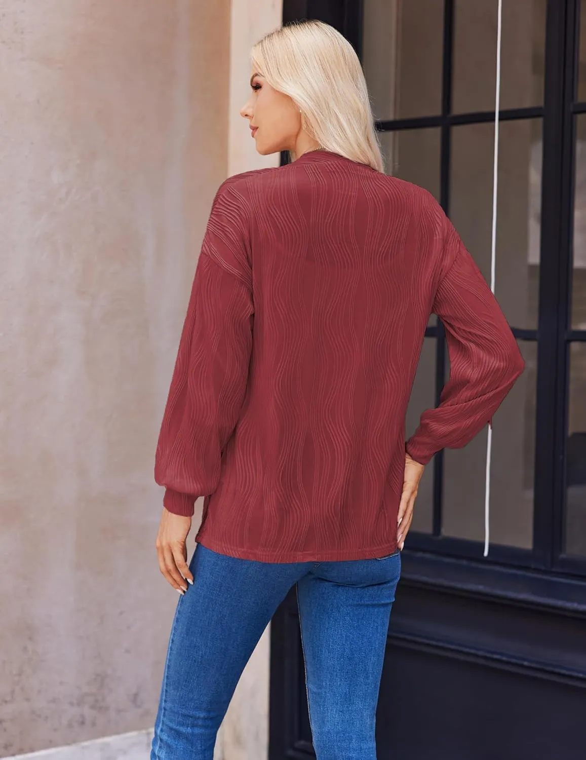 Women'S Open Front Cardigan Lightweight Long Sleeve Soft Drape Cardigan Casual Outwear Spring Summer Outfits Jackets