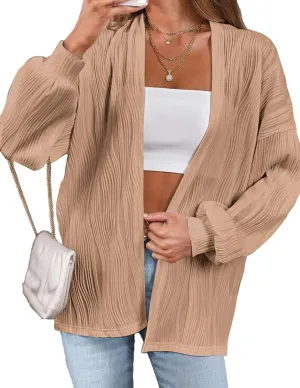 Women'S Open Front Cardigan Lightweight Long Sleeve Soft Drape Cardigan Casual Outwear Spring Summer Outfits Jackets