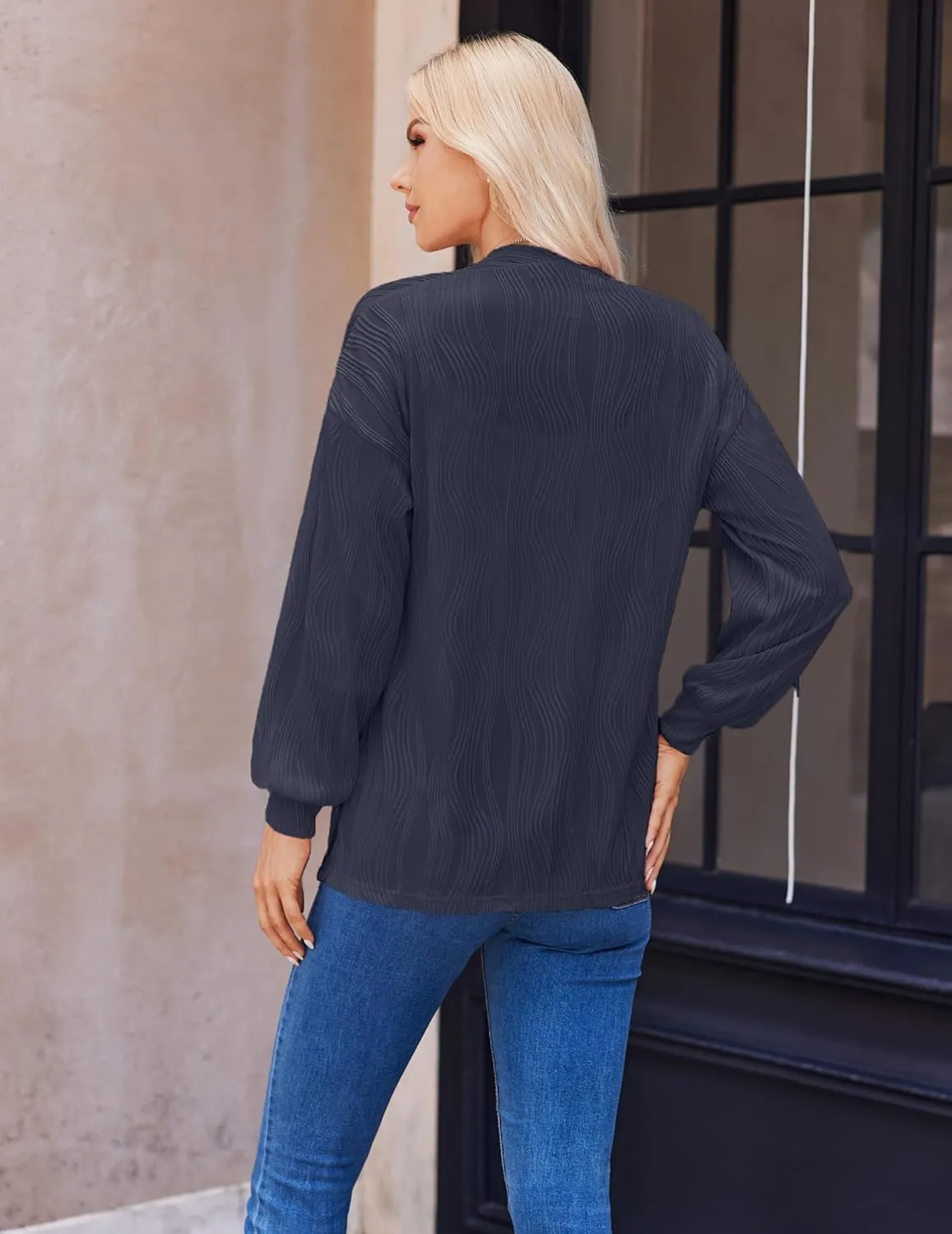 Women'S Open Front Cardigan Lightweight Long Sleeve Soft Drape Cardigan Casual Outwear Spring Summer Outfits Jackets
