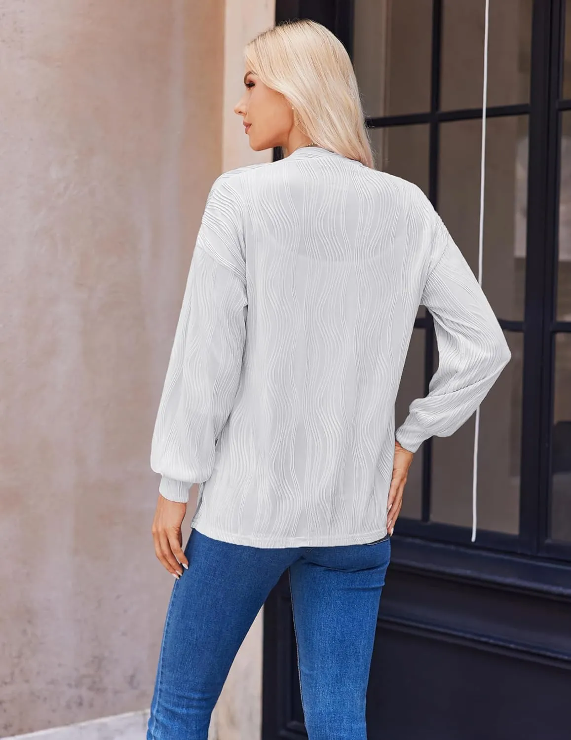 Women'S Open Front Cardigan Lightweight Long Sleeve Soft Drape Cardigan Casual Outwear Spring Summer Outfits Jackets