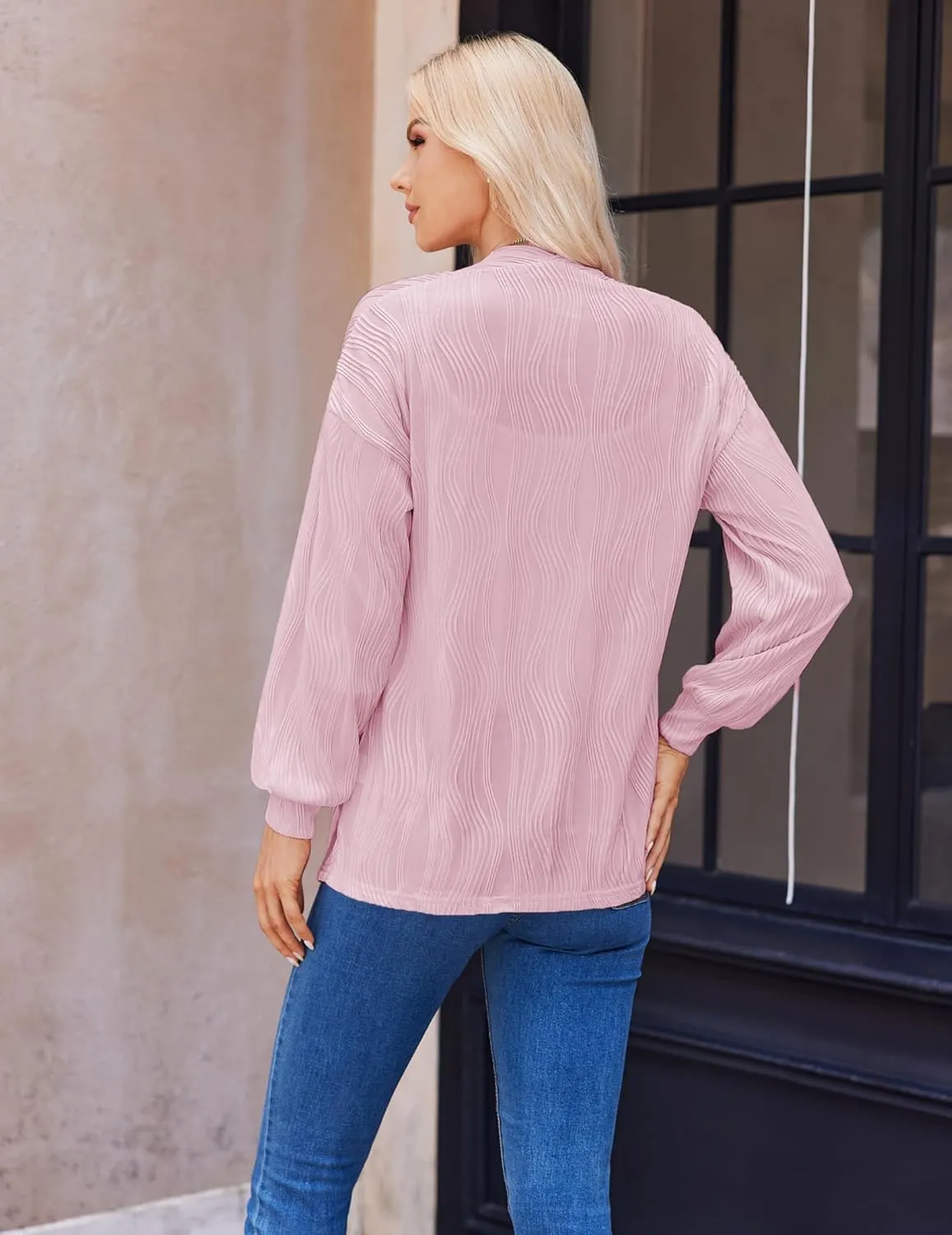 Women'S Open Front Cardigan Lightweight Long Sleeve Soft Drape Cardigan Casual Outwear Spring Summer Outfits Jackets