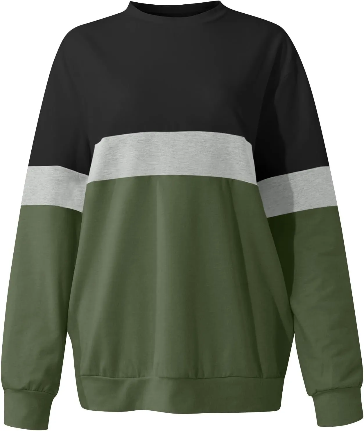 Women's Oversized Color Pullover Sweatshirts, 2024 Outfits Loose Basic Comfy Fleece Sweatshirts Sweaters