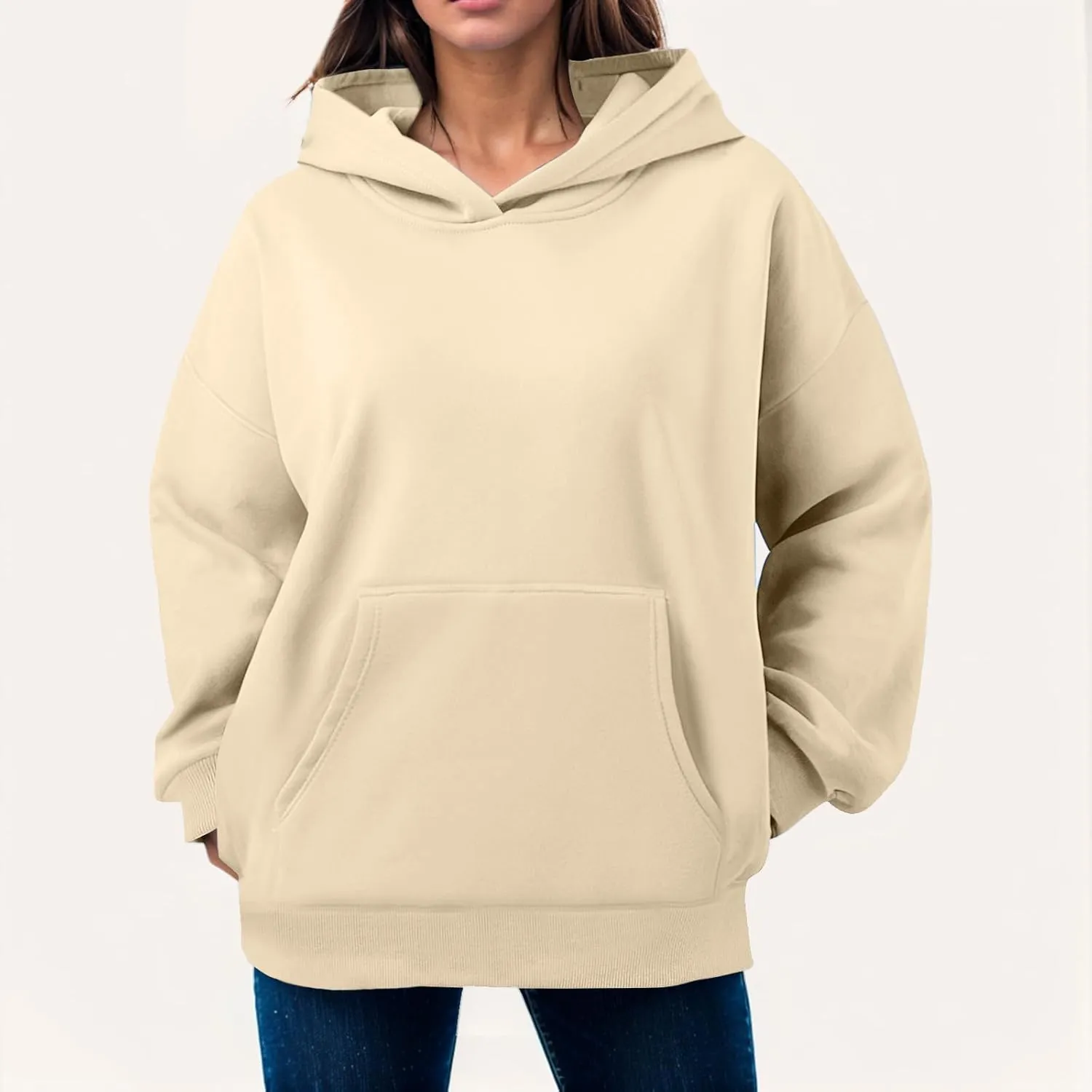 Womens Oversized Sweatshirts Pullover Hoodies Fleece Sweaters Long Sleeve With Pockets Winter Fall Outfits Y2k Clothes