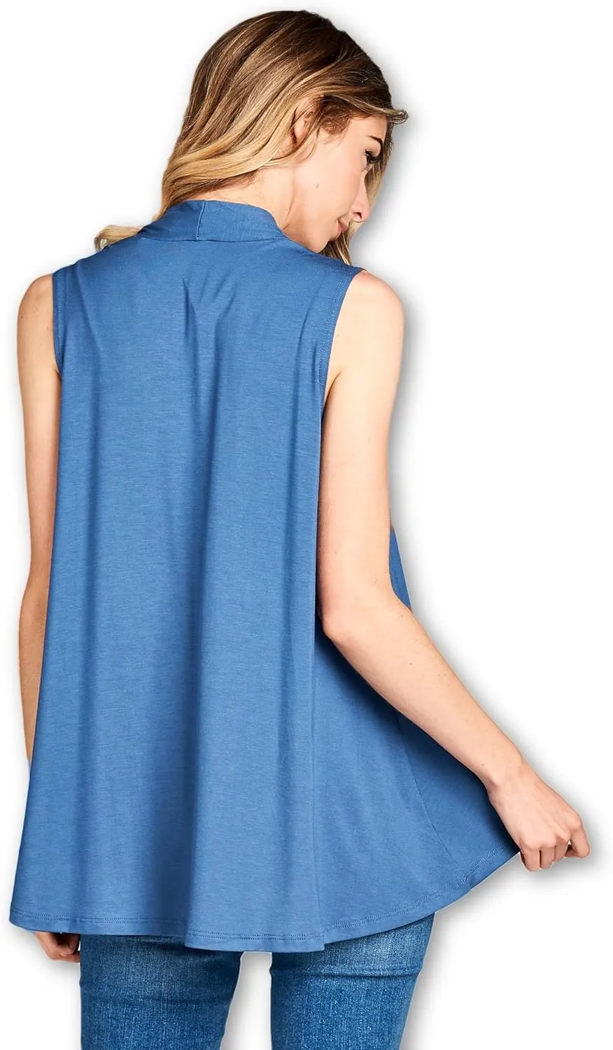 Women's Sleeveless Extra Soft Viscose Made from Bamboo Layering Casual Cardigan Vest