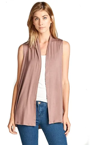 Women's Sleeveless Extra Soft Viscose Made from Bamboo Layering Casual Cardigan Vest