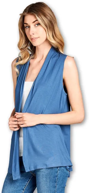 Women's Sleeveless Extra Soft Viscose Made from Bamboo Layering Casual Cardigan Vest