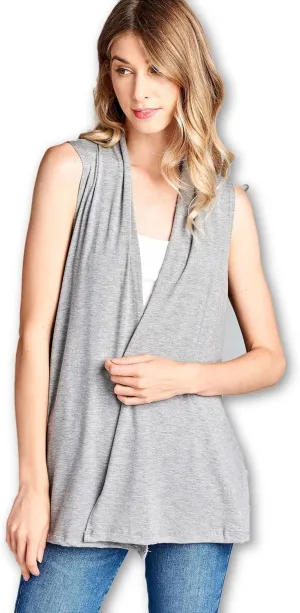 Women's Sleeveless Extra Soft Viscose Made from Bamboo Layering Casual Cardigan Vest