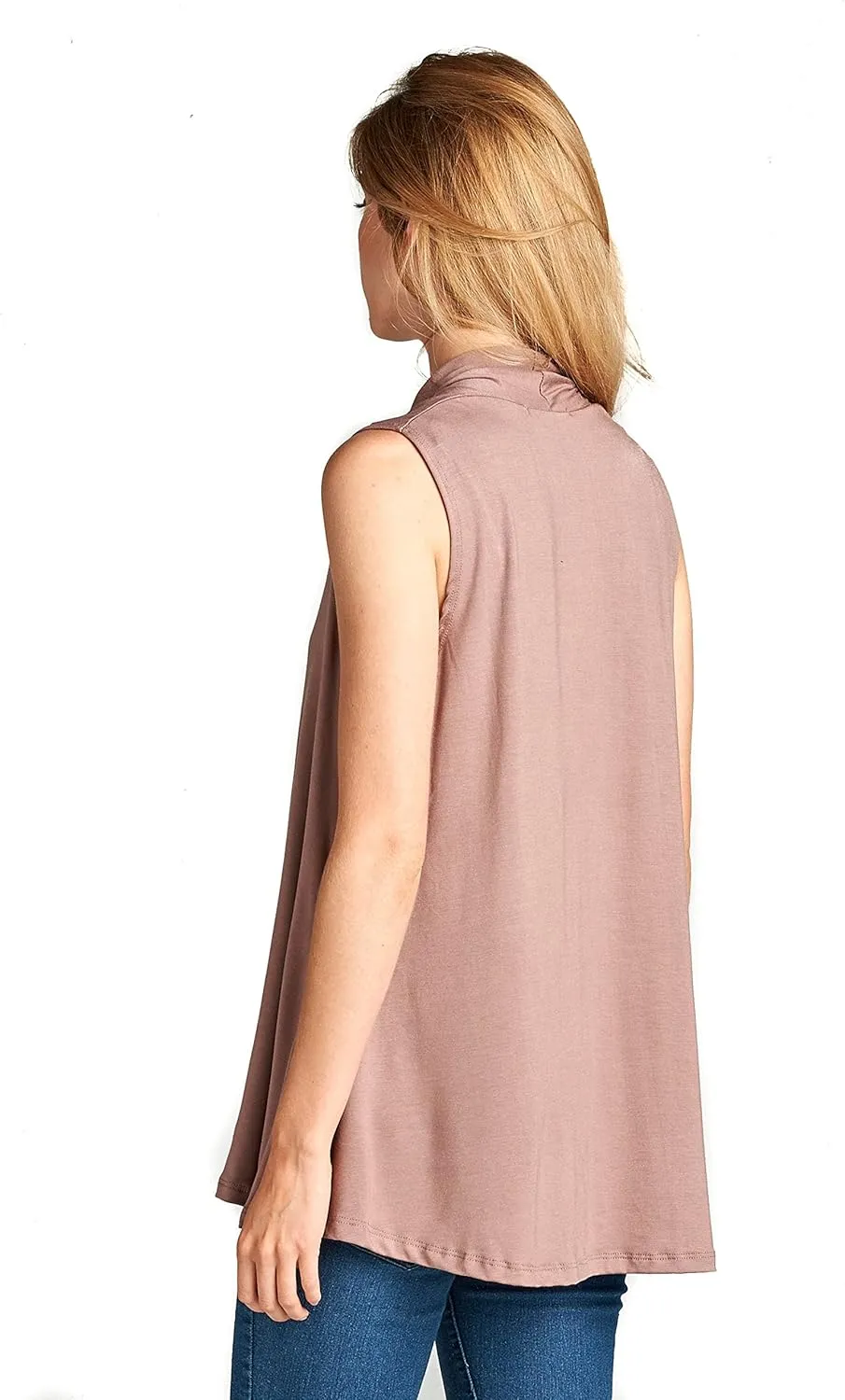 Women's Sleeveless Extra Soft Viscose Made from Bamboo Layering Casual Cardigan Vest